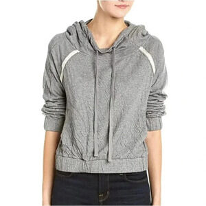 Free People Kimmie Women's Hooded, Pullover Long Sleeve Sweatshirt Gray Size M